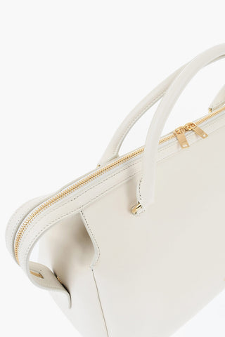 Leather Handbag with Gold Details