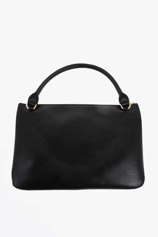 Borsa a Mano In Pelle con Pouch Frontale