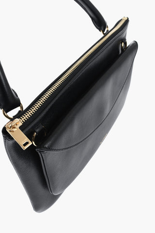 Lederhandtasche Mit Fronttasche