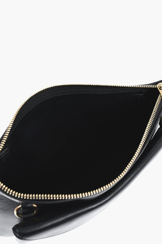 Borsa a Mano In Pelle con Pouch Frontale