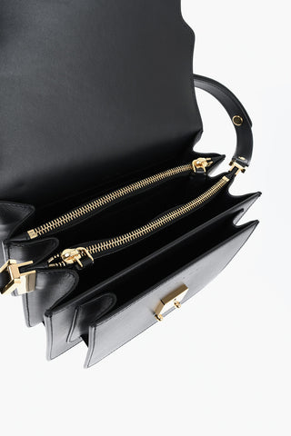 Borsa a Spalla In Pelle con Borchie Effetto Dorate