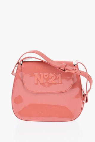Eco-Patent Shoulder Bag with Embossed Logo