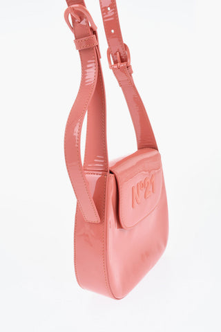 Eco-Patent Shoulder Bag with Embossed Logo