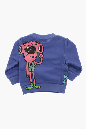 Brushed Cotton Crewneck Sweatshirt GRAFFITI