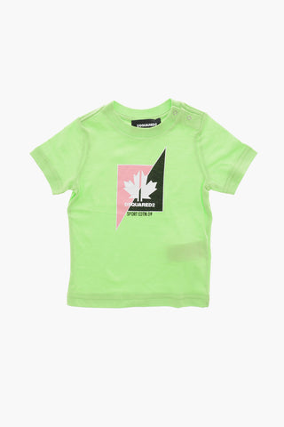 T-Shirt Girocollo in Cotone con Stampa Frontale