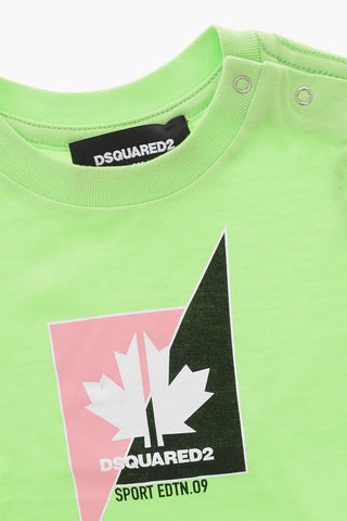 T-Shirt Girocollo in Cotone con Stampa Frontale