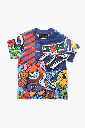 Rundhals-T-Shirt GRAFFITI aus Baumwolle