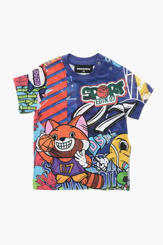 Cotton Crewneck T-Shirt GRAFFITI