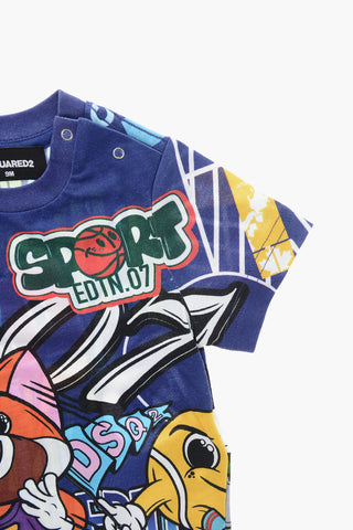 Cotton Crewneck T-Shirt GRAFFITI