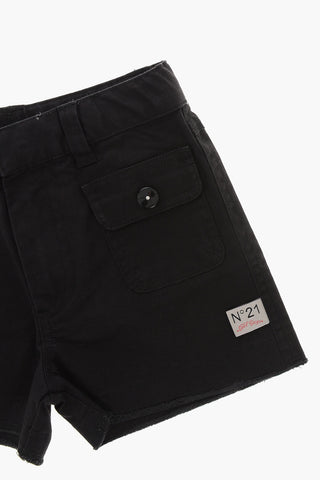 Shorts Aus Baumwollmischung Mit Schmuckknöpfen
