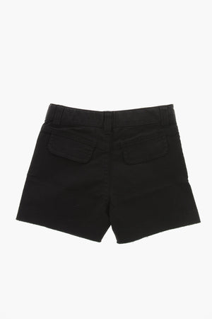 Cotton-Blend Shorts With Jeweled Buttons