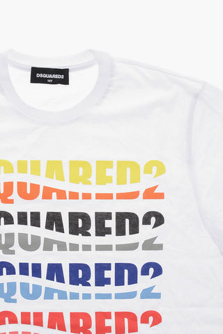 T-Shirt Girocollo in Cotone con Logo Stampato