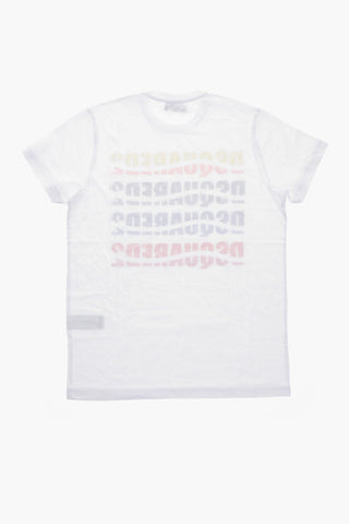 T-Shirt Girocollo in Cotone con Logo Stampato