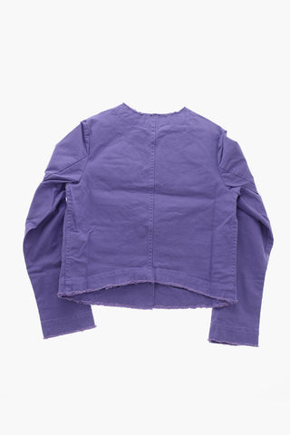 Giubbotto Utility in Misto Cotone con Bottoni Gioiello