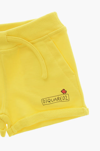 Shorts aus angerauter Baumwolle mit Umschlag
