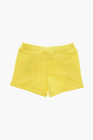 Shorts in Cotone Garzato con Risvolto