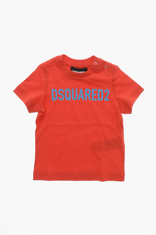 T-Shirt Girocollo in Cotone con Logo Stampato
