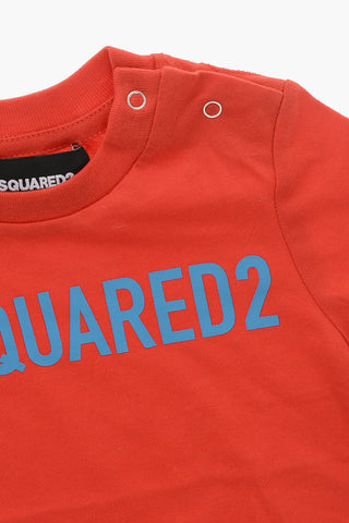 T-Shirt Girocollo in Cotone con Logo Stampato