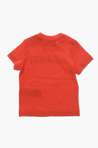 T-Shirt Girocollo in Cotone con Logo Stampato