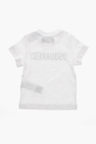 T-Shirt Girocollo in Cotone con Logo Frontale