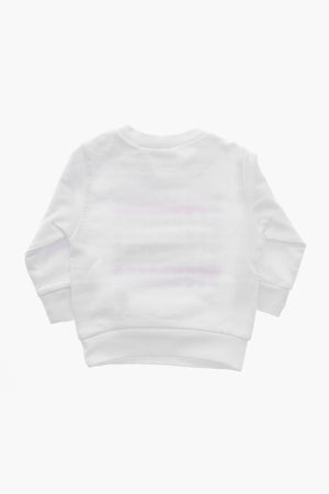 Cotton Crewneck Sweatshirt with Printed Logo