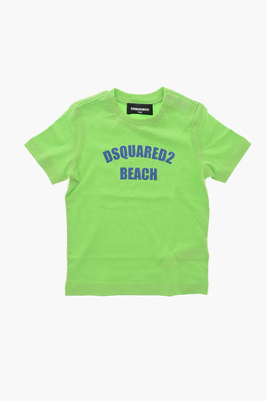 T-Shirt Girocollo in Cotone con Logo Stampato