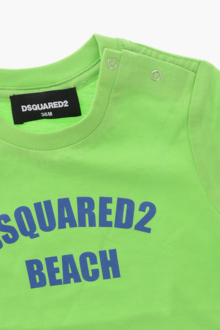 Cotton Crew Neck T-Shirt with Printed Logo