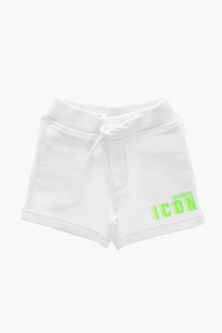 Angerauter Baumwoll-Shorts ICON mit Neon-Logo
