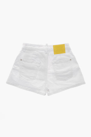 Denim-Shorts mit Gürtelschlaufen