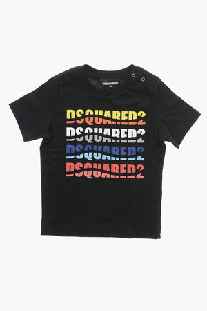 Rundhals-T-Shirt mit mehrfarbigem Logoprint