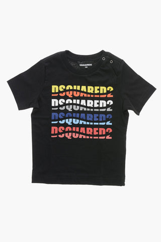 Rundhals-T-Shirt mit mehrfarbigem Logoprint