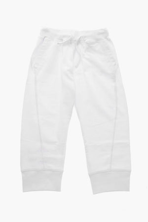 Joggers Cropped Fit in Cotone Garzato con Stampa Logo