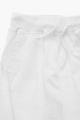 Cropped-Fit Jogginghose aus angerauter Baumwolle mit Logoprint