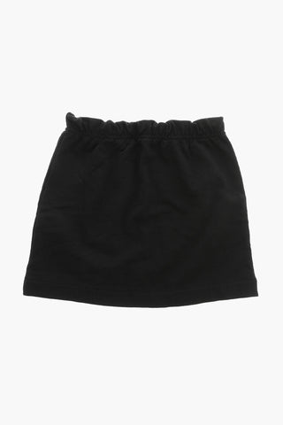 Brushed Cotton Skirt with Printed Logo