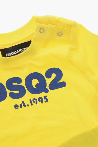 Baumwoll-Rundhals-T-Shirt mit Logodruck