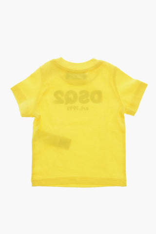 Baumwoll-Rundhals-T-Shirt mit Logodruck