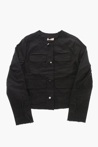 Utility-Jacke aus Baumwollmischung mit Schmuckknöpfen