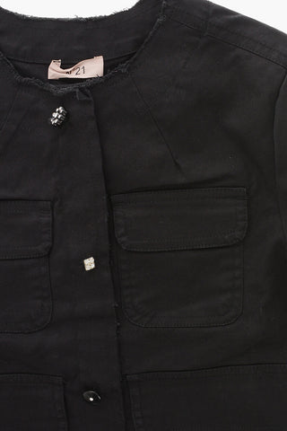 Utility-Jacke aus Baumwollmischung mit Schmuckknöpfen