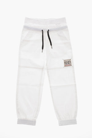 Cotton Trousers with Double Elastic Waist