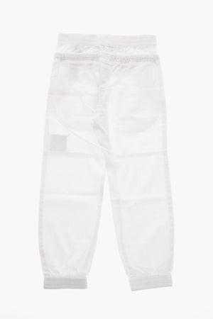 Cotton Trousers with Double Elastic Waist
