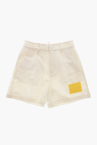 Shorts mit 1 Falte aus Stretchwolle