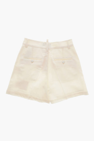 Shorts mit 1 Falte aus Stretchwolle