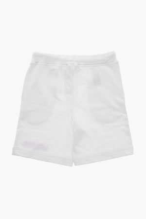 Shorts in Cotone Garzato con Logo Stampato