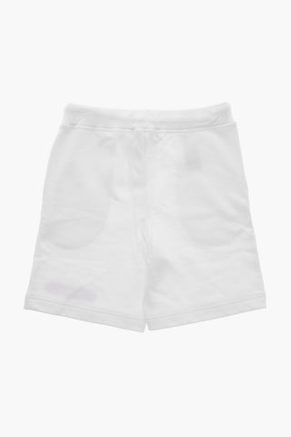 Brushed Cotton Shorts with Printed Logo