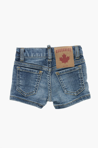 Délavé Denim Shorts with Belt Loops