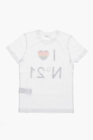 T-Shirt mit Rundhalsausschnitt I LOVE N21 mit Aufdruck