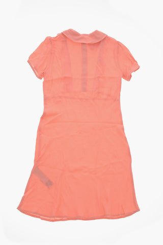 Chiffon Shirt Dress with Ruffle Detail
