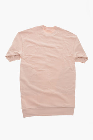 Tee-Kleid aus angerauter Baumwolle mit 3/4-Ärmeln und aufgedrucktem Logo