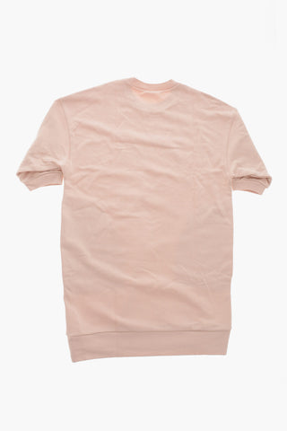 Brushed Cotton Tee Dress with 3/4 Sleeves and Printed Logo