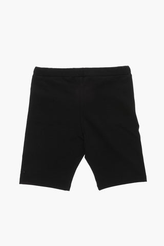 Stretch-Baumwoll-Biker-Shorts Mit Aufgedrucktem Logo